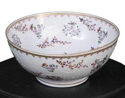 Lot 45 - Japanese Dish, 20th Century; Armorial Famille Rose Bowl, 18th Century, two